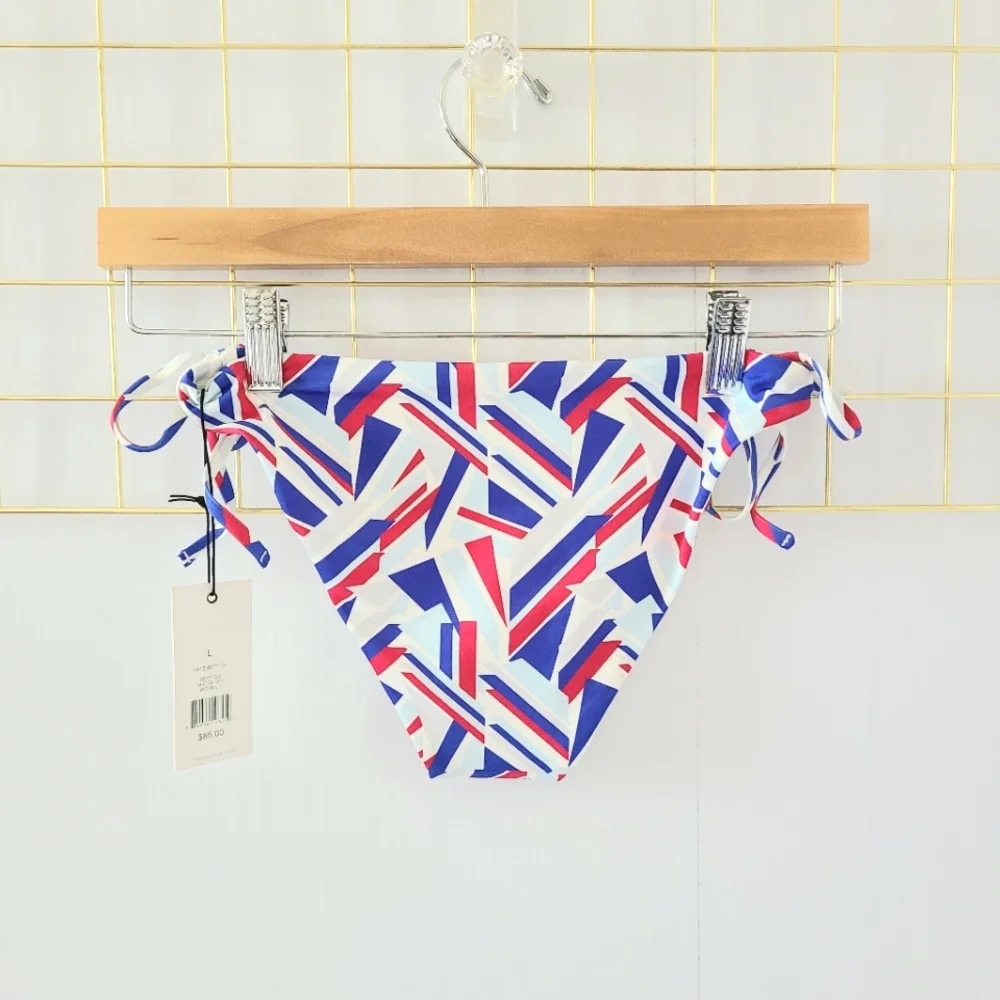 NWT Onia Kate Red Blue Nautical Geometric Bikini Bottom